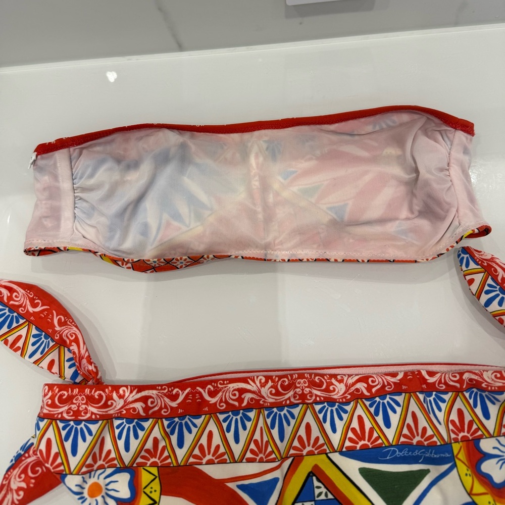 Dolce & Gabbana Red and Blue Patterned Bikini size 3 - Picture 7 of 10